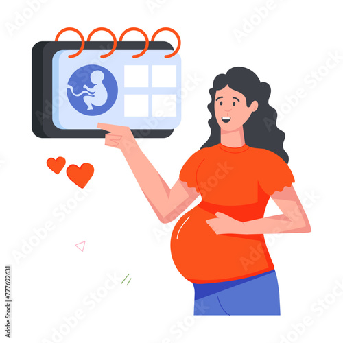  Prenatal Routine Flat Icons 
