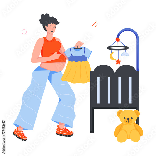  Prenatal Routine Flat Icons 
