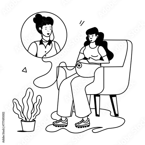 Pregnant Women Flat Icons