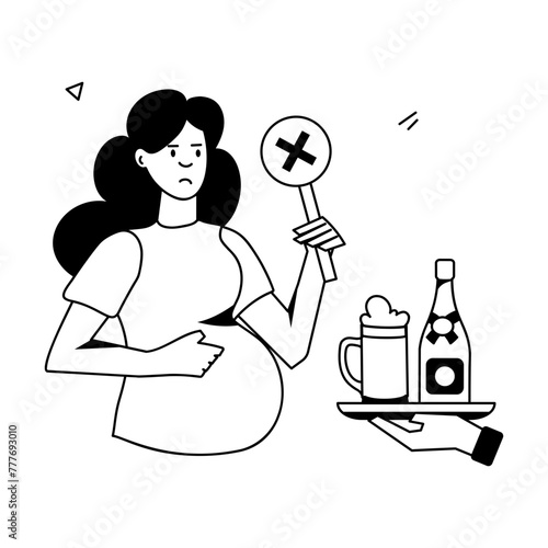 Pregnancy Routine Flat Icons 