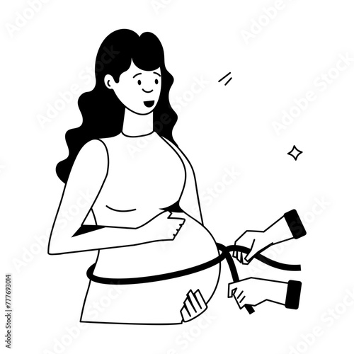 Pregnant Women Flat Icons