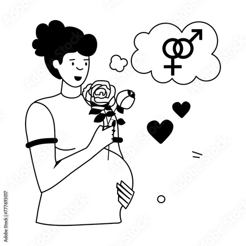 Pregnant Women Flat Icons