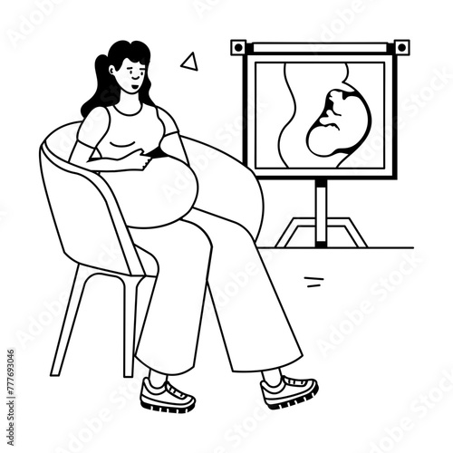 Pregnant Women Flat Icons