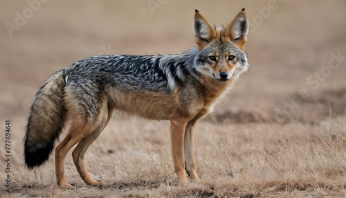 A-Jackal-With-Its-Fur-Fluffed-Up-Against-The-Cold-