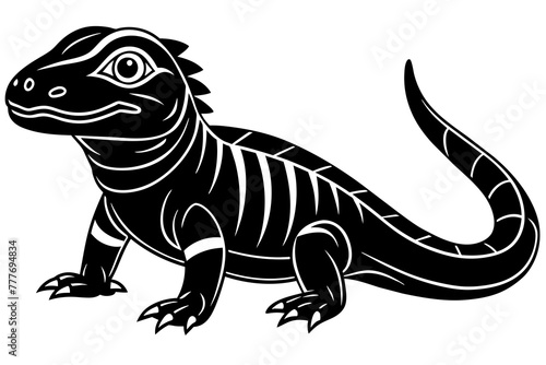 komodo dragon silhouette vector illustration