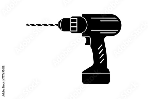 drill silhouette vector illustration