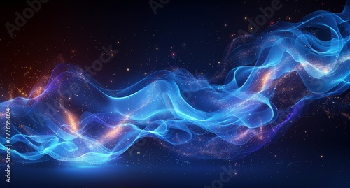 Technology abstract particle wave Background  © paul