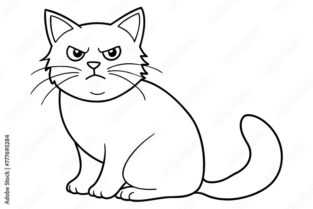 angry cat silhouette vector illustration