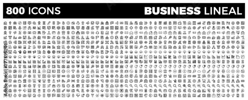 set of 800 Business web icons in Lineal style collection. Vector illustration.