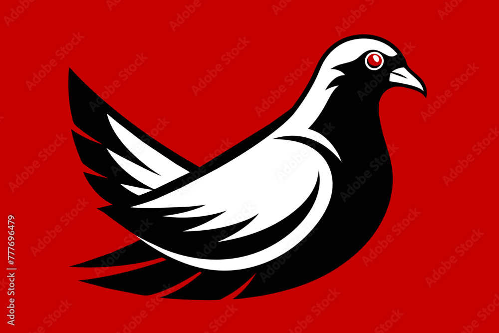 Stunning pigeon logo illustration against captivating backdrop
