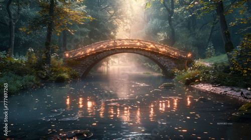 bridge in the fantasy forest.