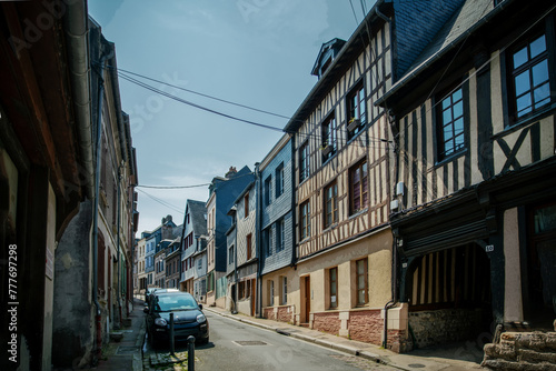 Narrow street of ancient town Honfleur