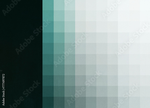 A textured squared abstract design in shades of green