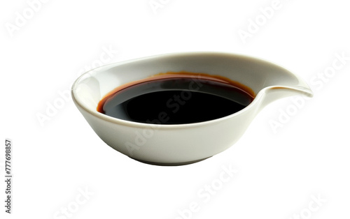 Soy Sauce Dish On Transparent Background.
