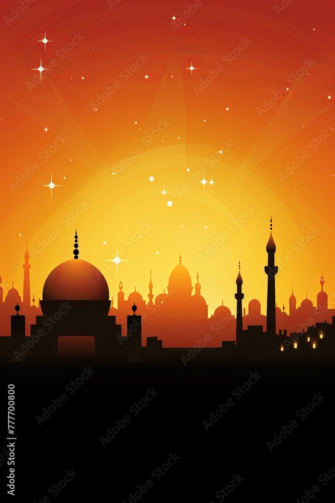 Vertical vector Background for Ramadan Kareem with mosque
