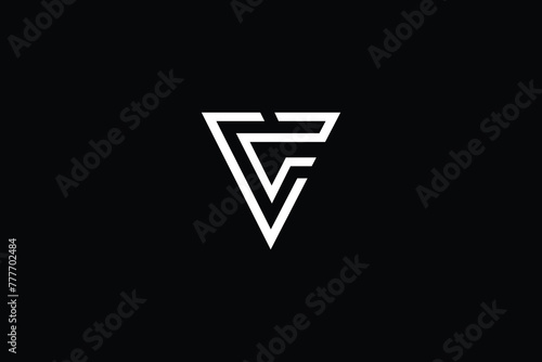 letter v lineart logo, letter c lineart logo, letter cv logo, letter c and triangle icon logo,logomark,brandmark