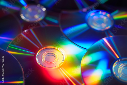 Pattern of CD compact discs with dispersion refraction of light