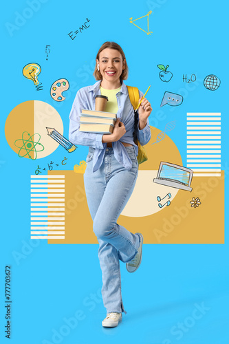 Female student with books o...