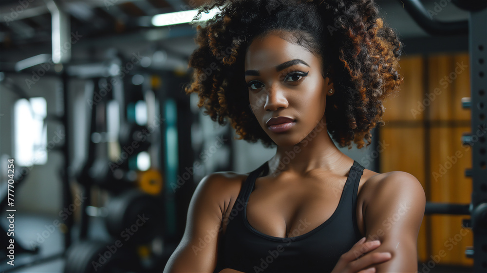 Portrait of a woman at the gym.
