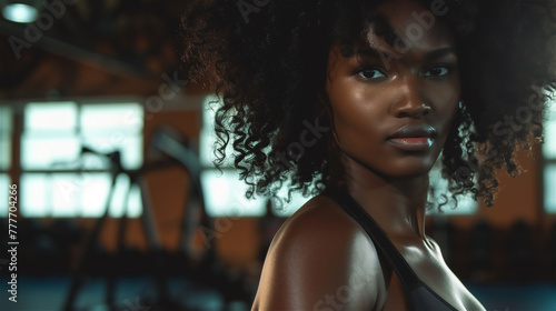 Portrait of a woman at the gym.