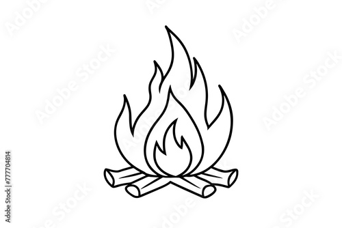camp fire silhouette vector illustration