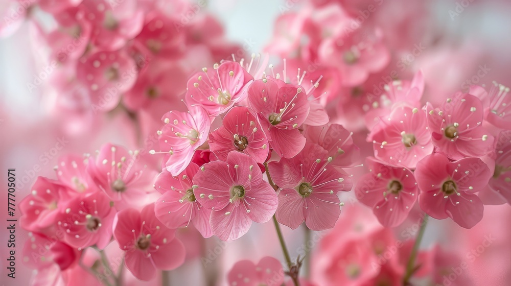   Pink flowers arranged in a vase with water droplets on the petals