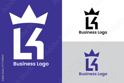 letter lk company logo, letter lk and crown icon logo, letter lk business logo, logomark