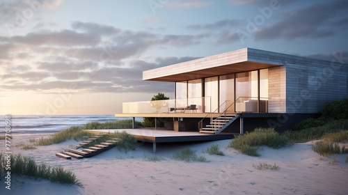 A photo of a Beach House Emphasizing Modern Living