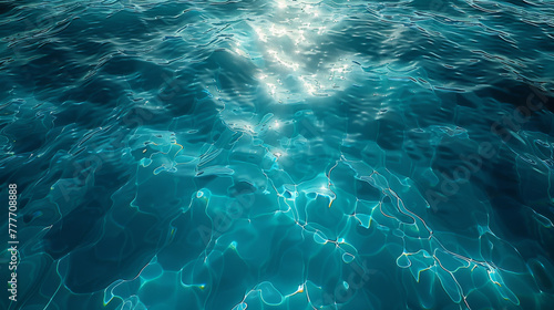 Calm clear blue sea water background. Blue azure sea water texture.