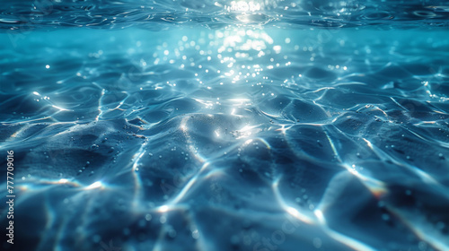 Fototapeta Naklejka Na Ścianę i Meble -  Calm clear blue sea water background. Blue azure sea water texture.