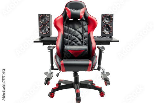 Gaming Chair with Speakers Image isolated on transparent background