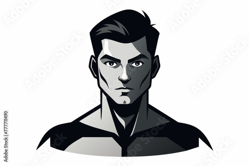 Male person silhouette white background