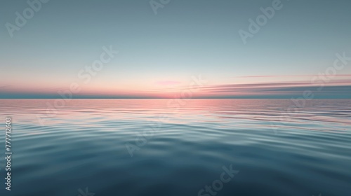 Calm sea at twilight, minimalistic pastel interpretation.
