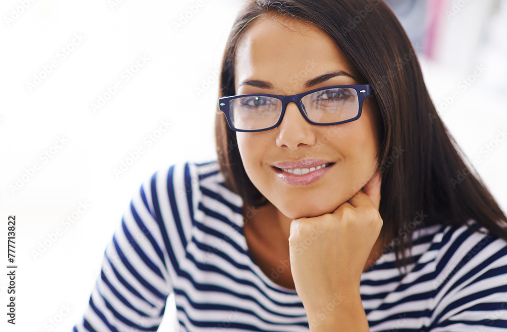Professional, portrait and creative woman in office with happiness and confidence on project. Excited, person and smile in Australia with pride in productivity at work in studio as art director Professional, portrait and creative woman in office with happiness and confidence on project. Excited, person and smile in Australia with pride in productivity at work in studio as art director