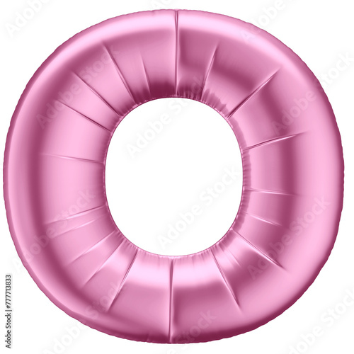 3D Pink Balloon Letter O Symbol for Celebrations with Transparent Background