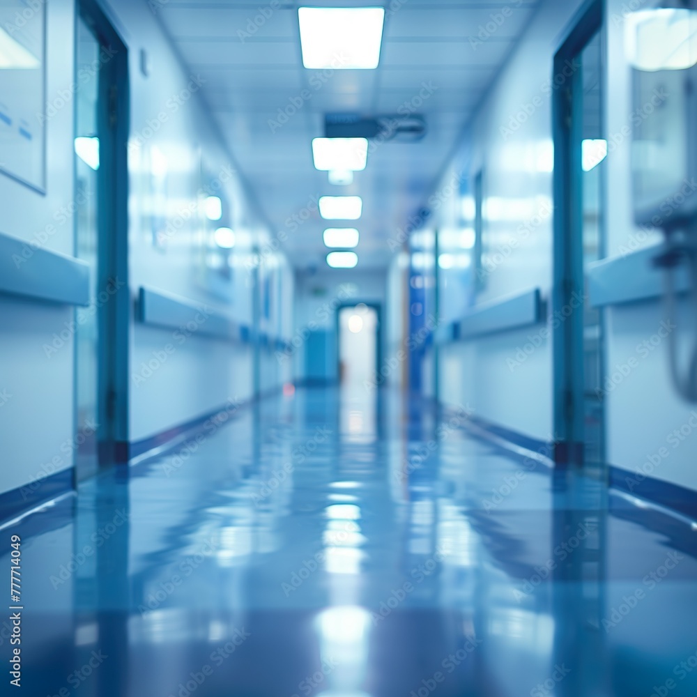 Blur image background of corridor in Hospital