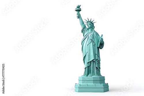 Wallpaper Mural Statue of Liberty isolated on white background. Independence Day and Memorial Day concept. 4th of July. 3D illustration for banner, poster with copy space Torontodigital.ca