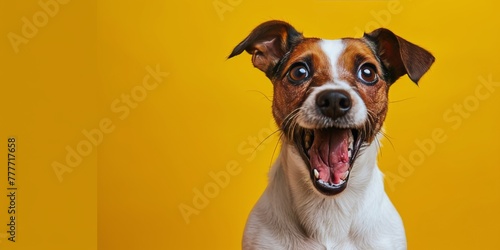 Brown and White Dog With Mouth Open