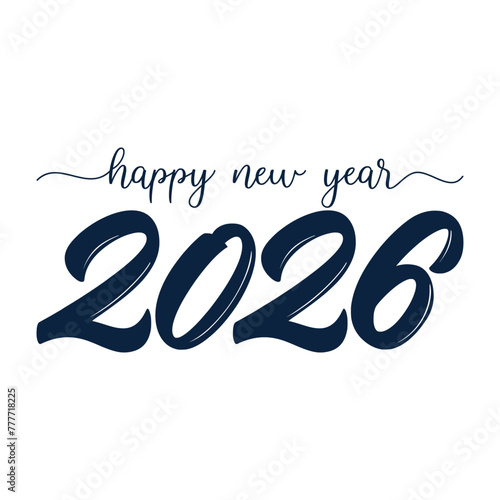 New year 2026 typography logo design. Happy new year 2026 logo design