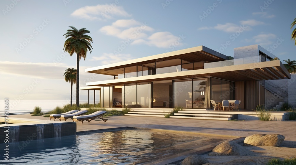 A photo of a Contemporary Beach House Design