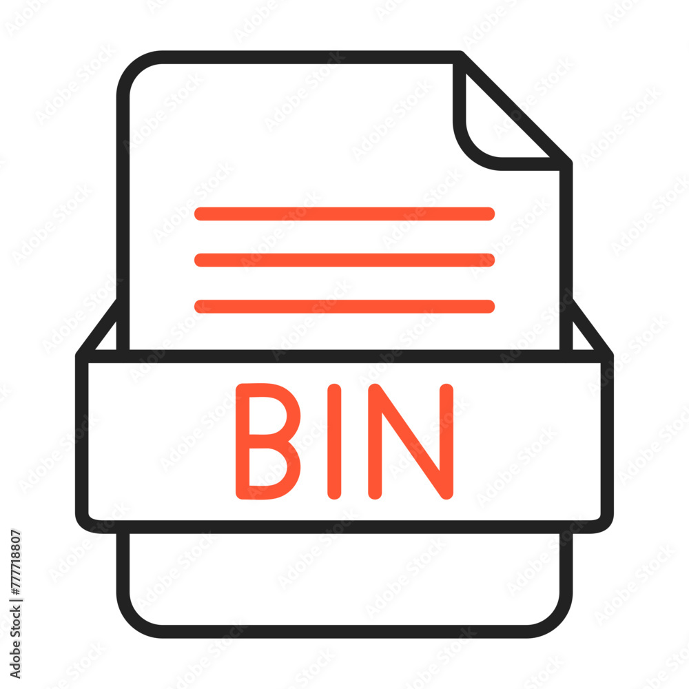 BIN File Format Vector Icon Design BIN File Format Vector Icon Design