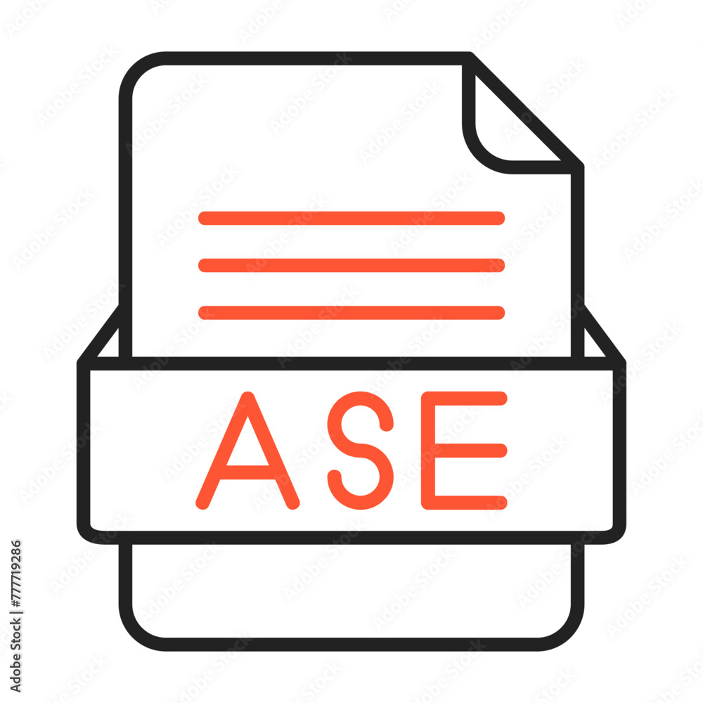 ASE File Format Vector Icon Design ASE File Format Vector Icon Design