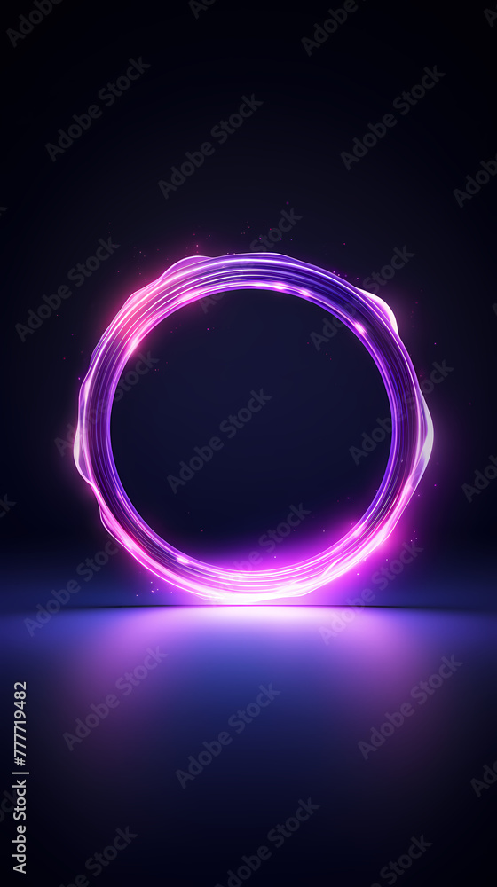 Vector illustration of neon ring on dark background Vector illustration of neon ring on dark background