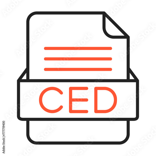 CED File Format Vector Icon Design
