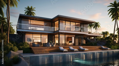 A photo of a Contemporary Beach House with Nature