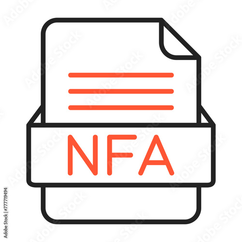 NFA File Format Vector Icon Design