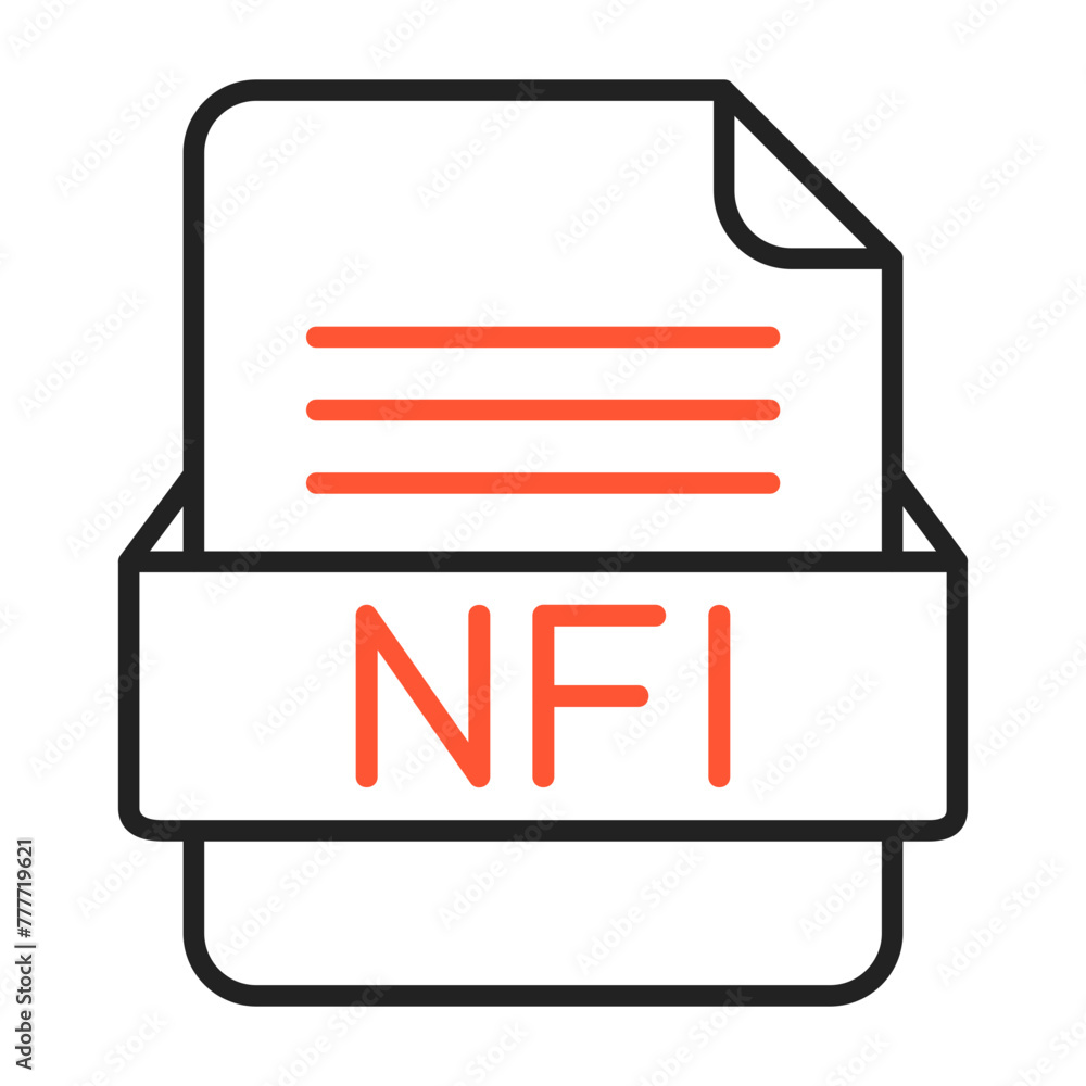NFI File Format Vector Icon Design NFI File Format Vector Icon Design