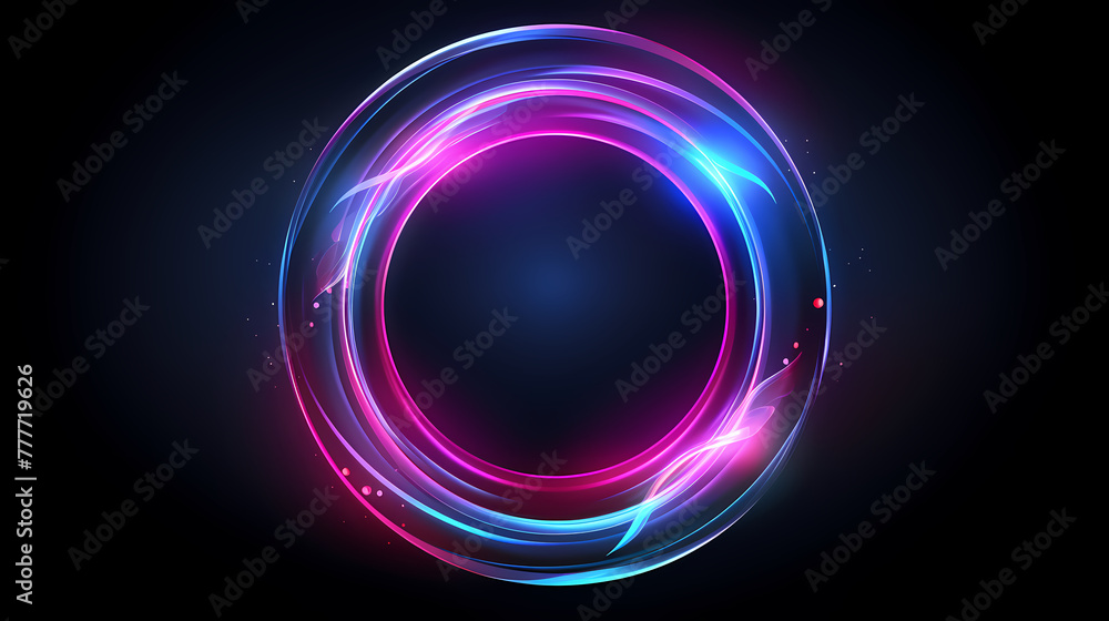 Vector illustration of neon ring on dark background Vector illustration of neon ring on dark background