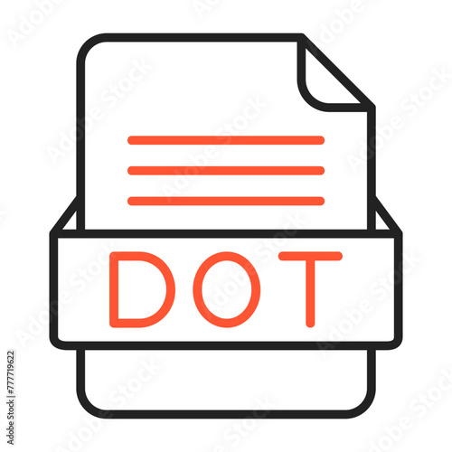 DOT File Format Vector Icon Design