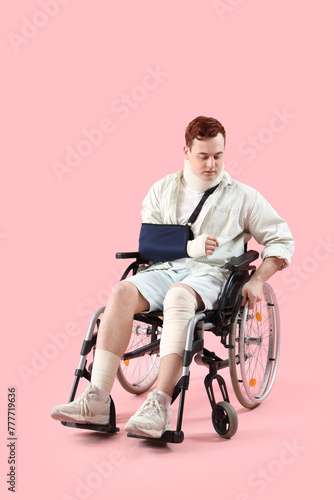 Injured young man after acc...